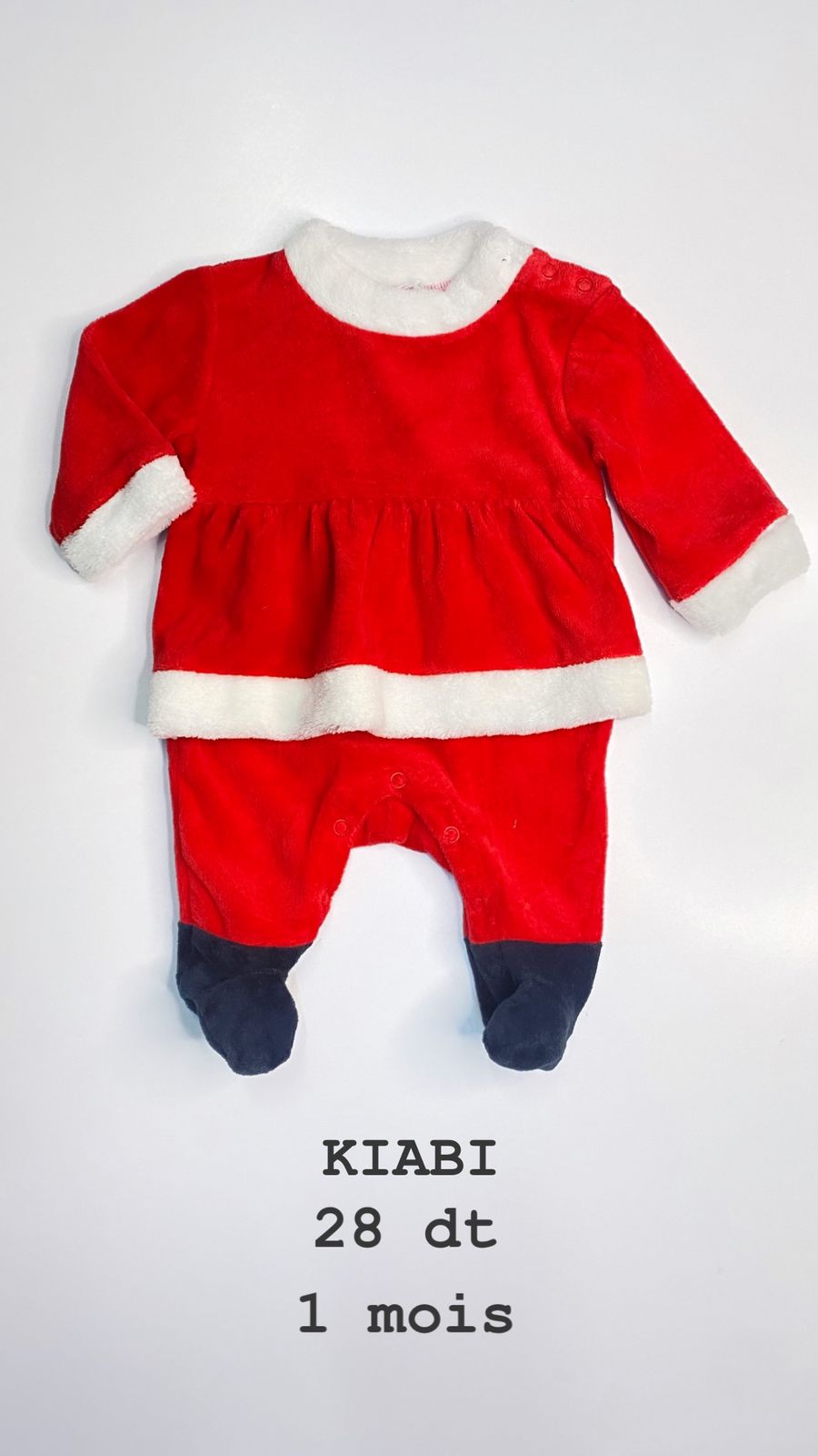 Grenouillère kiabi Noël Santa Christmas réveillon 1 mois Ref60