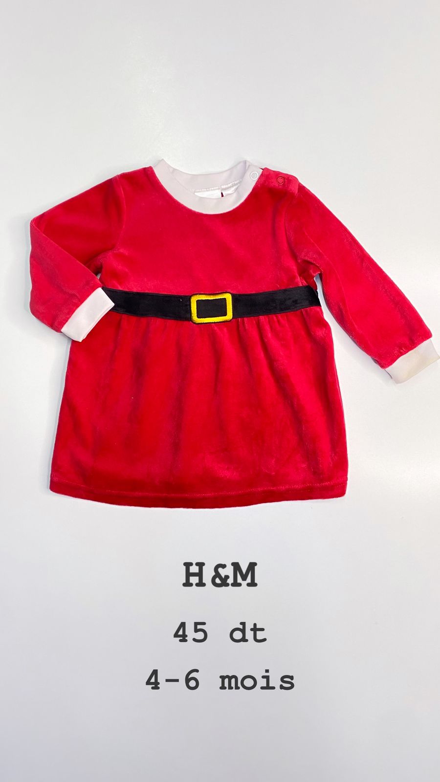 Robe h&m Noël Santa Christmas réveillon 4-6 mois Ref100