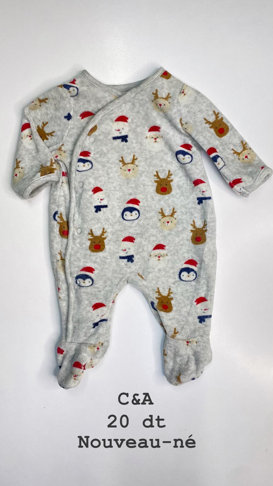 Grenouillère Noël Santa Christmas réveillon nouveau-né mois Ref60