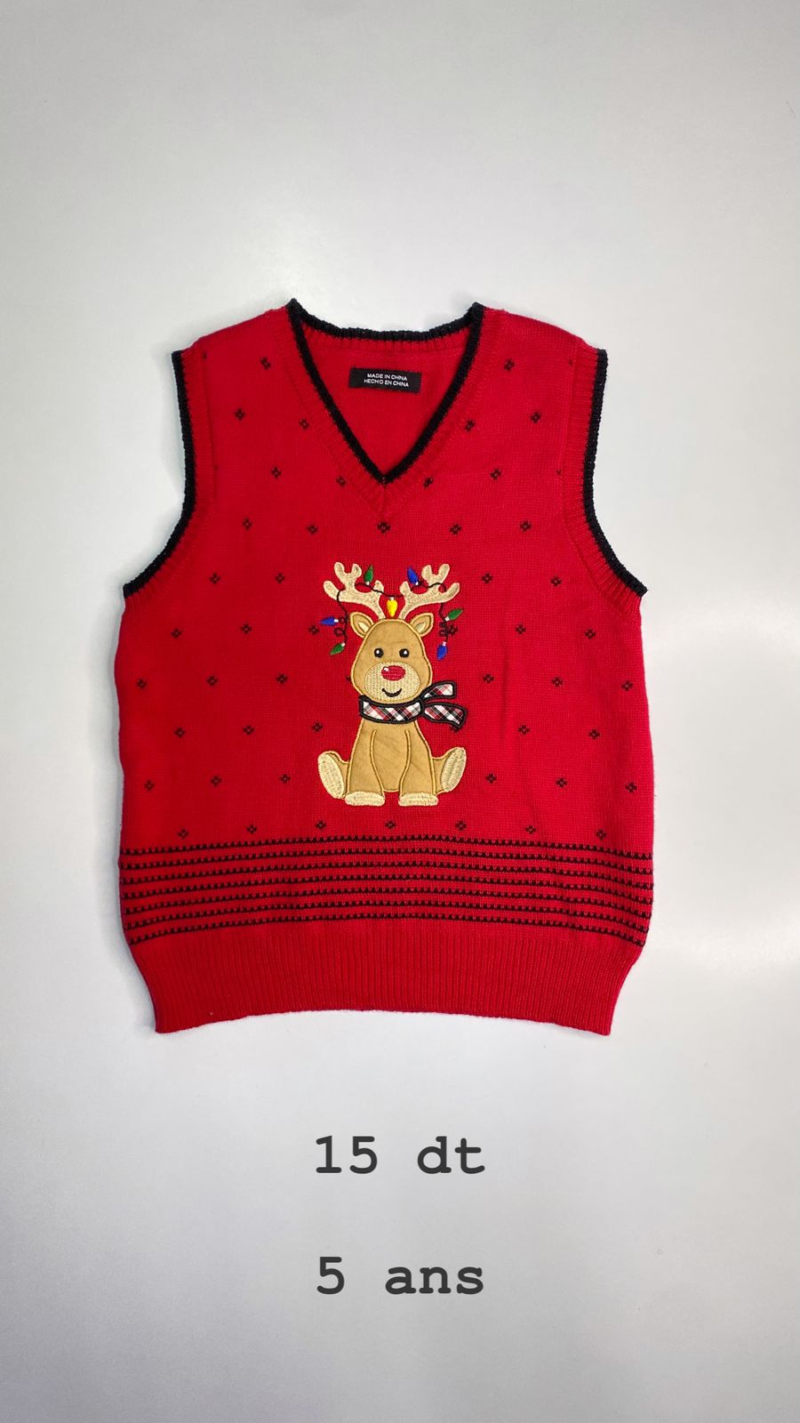 Pull jacket tricot en laine Noël Santa Christmas réveillon 5 ans Ref100