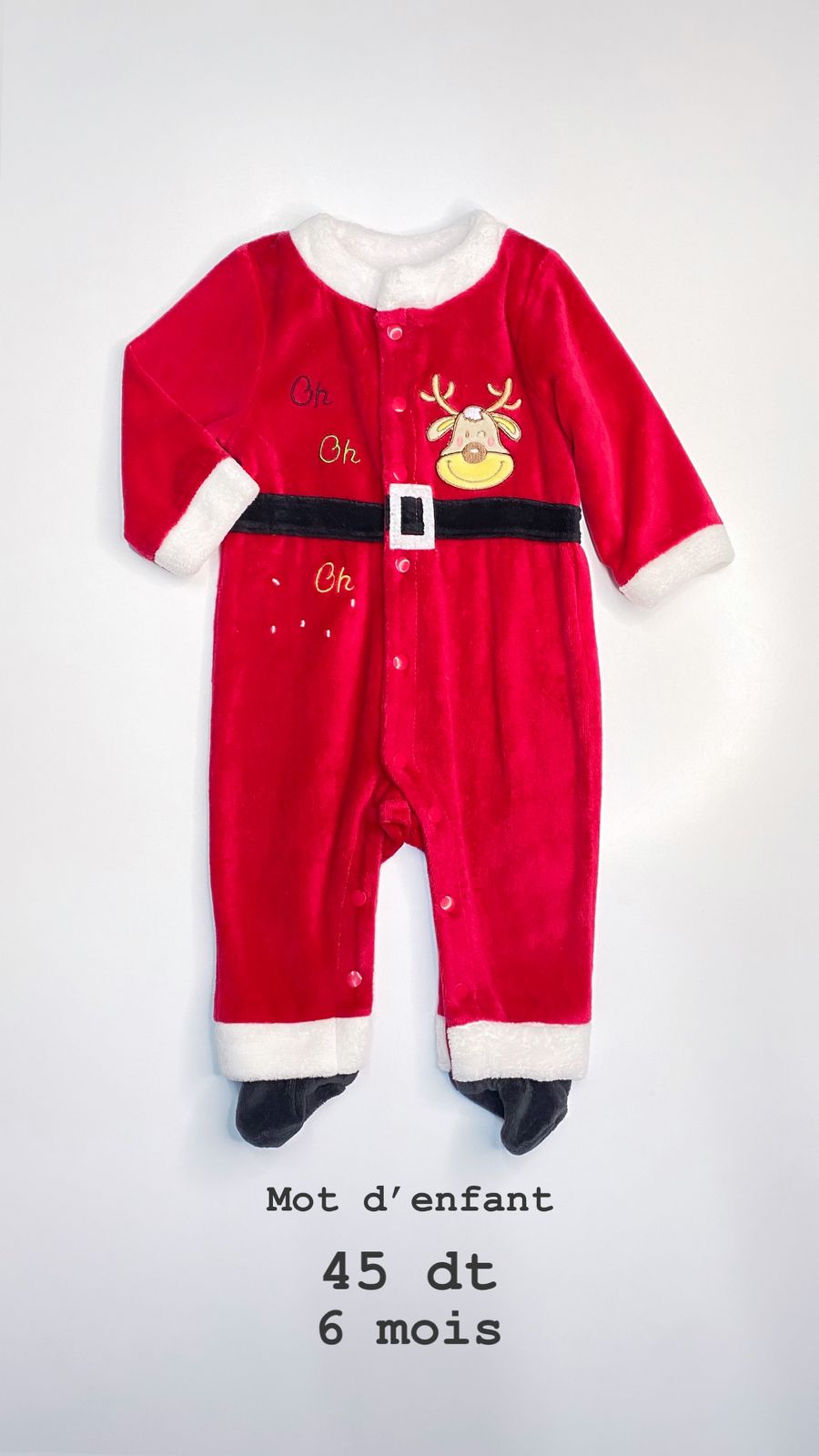 Grenouillère mot d’enfant Noël Santa Christmas réveillon 6 mois Ref25