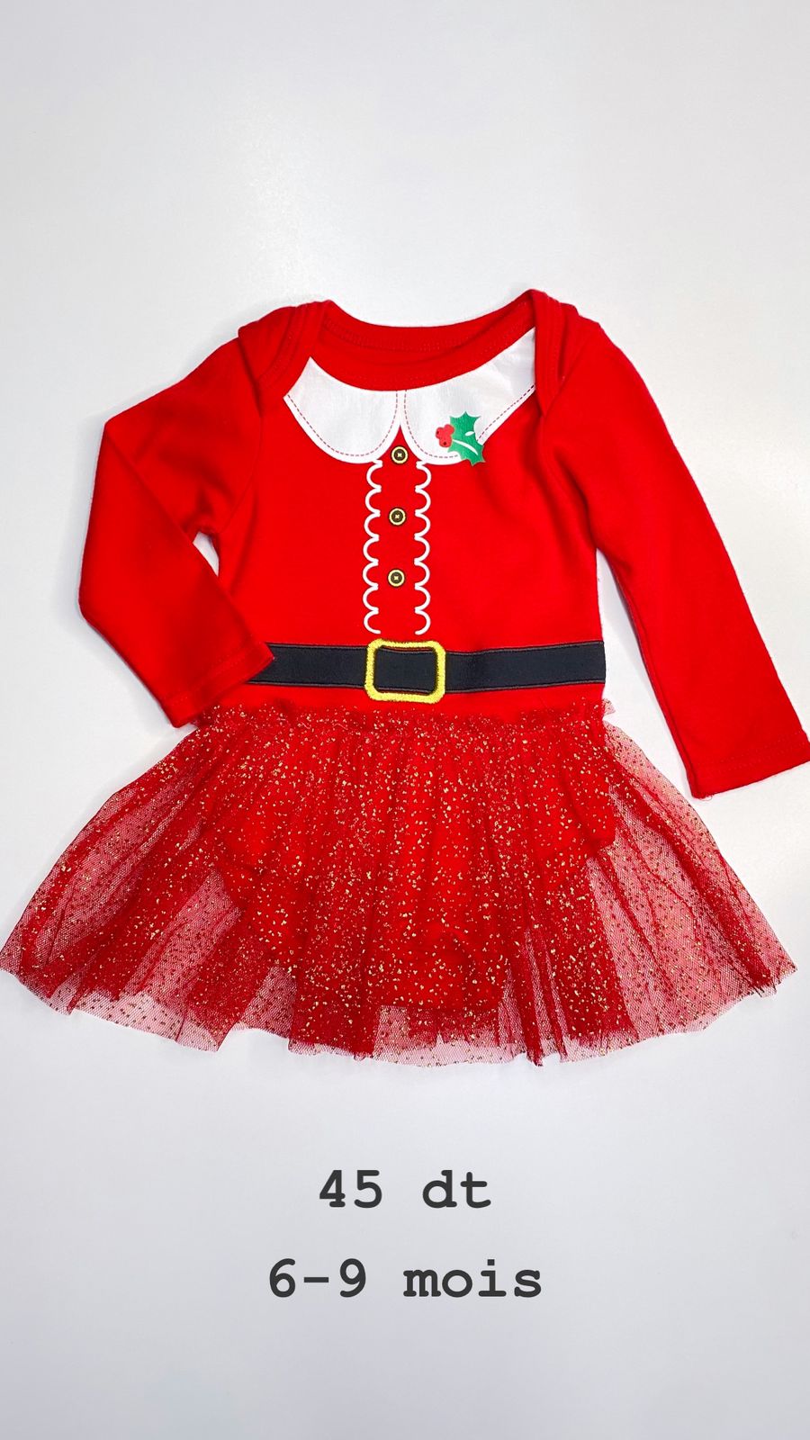 Robe Noël Santa Christmas réveillon 6-9 mois Ref100