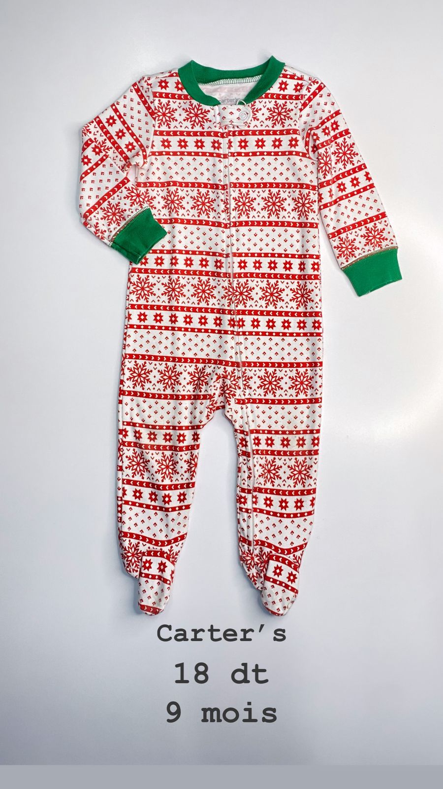 Grenouillère Noël Santa Christmas réveillon 9 mois Ref25