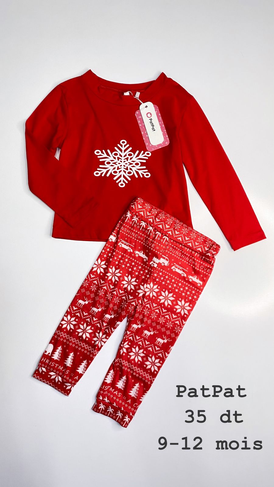 Tenue Noël PatPat Santa Christmas réveillon 9-12 mois Ref100