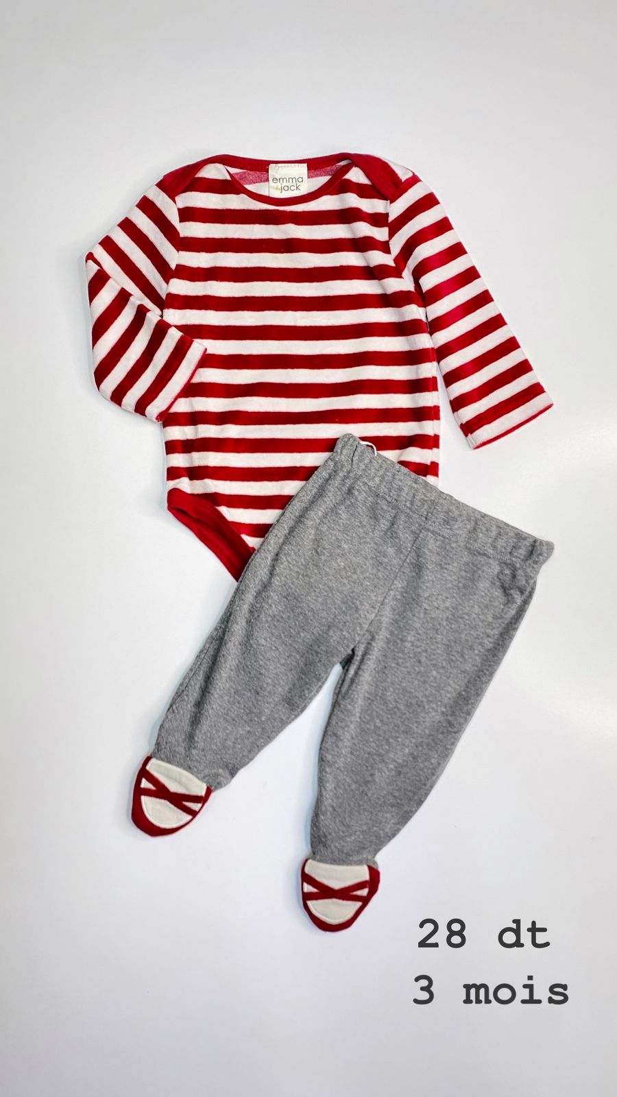 Tenue Noël Santa Christmas réveillon 3 mois haut Ref88 bas ref60
