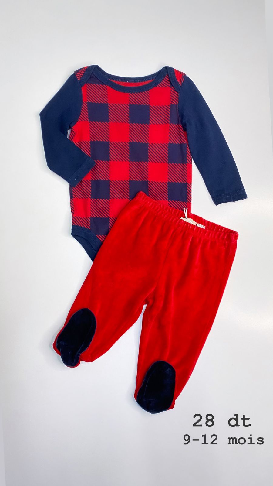 Tenue Noël Santa Christmas réveillon 9-12 mois ref100