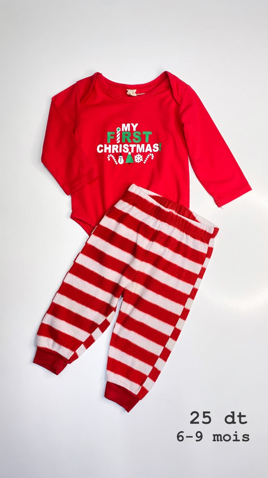 Tenue Noël Santa Christmas réveillon 6-9 mois ref100