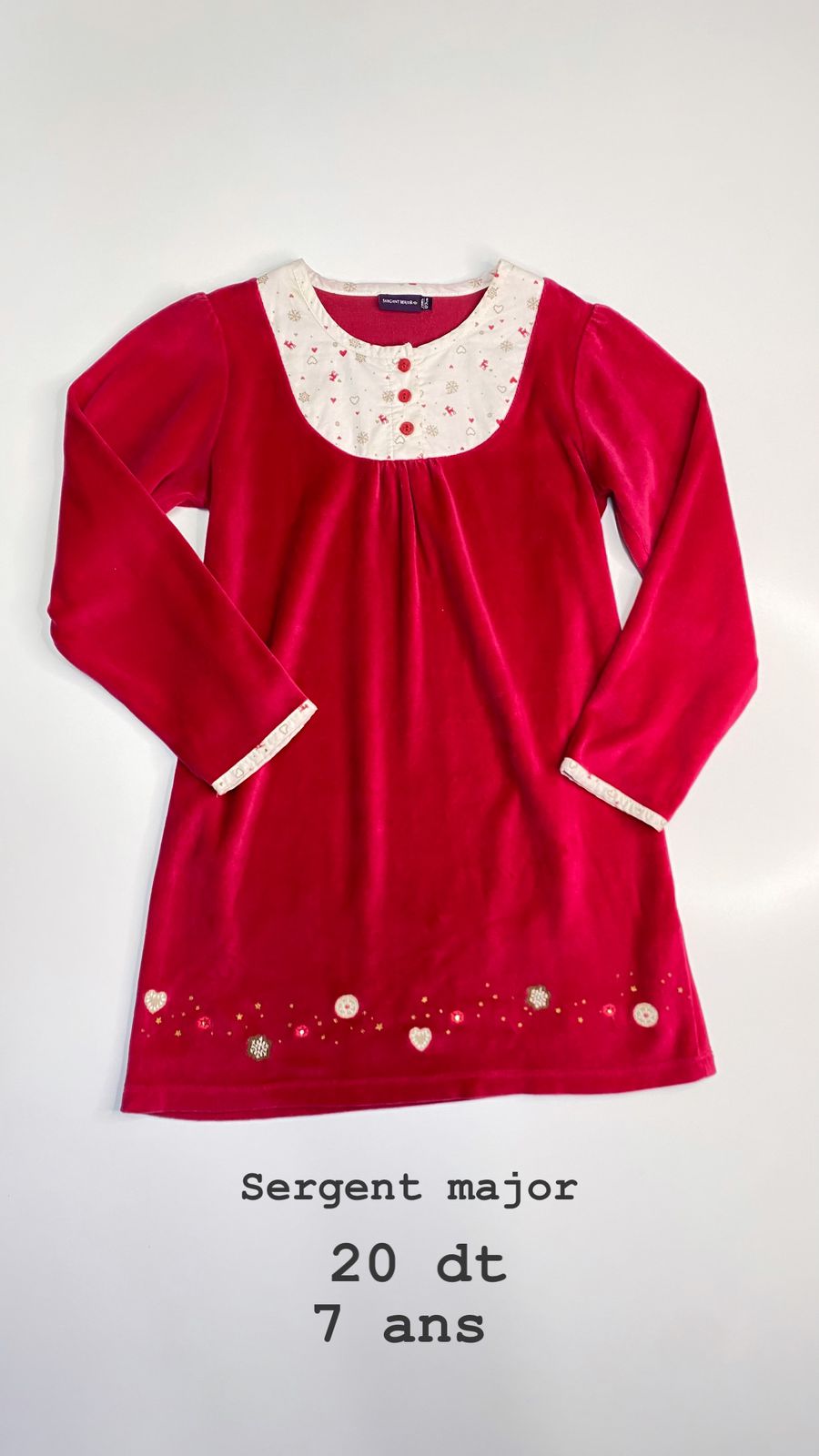 Robe Noël sergent major Santa Christmas réveillon 7 ans Ref100