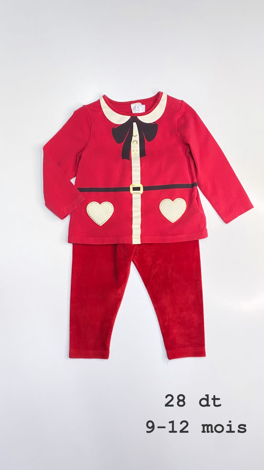 Tenue Noël Santa Christmas réveillon 9-12 mois Ref100