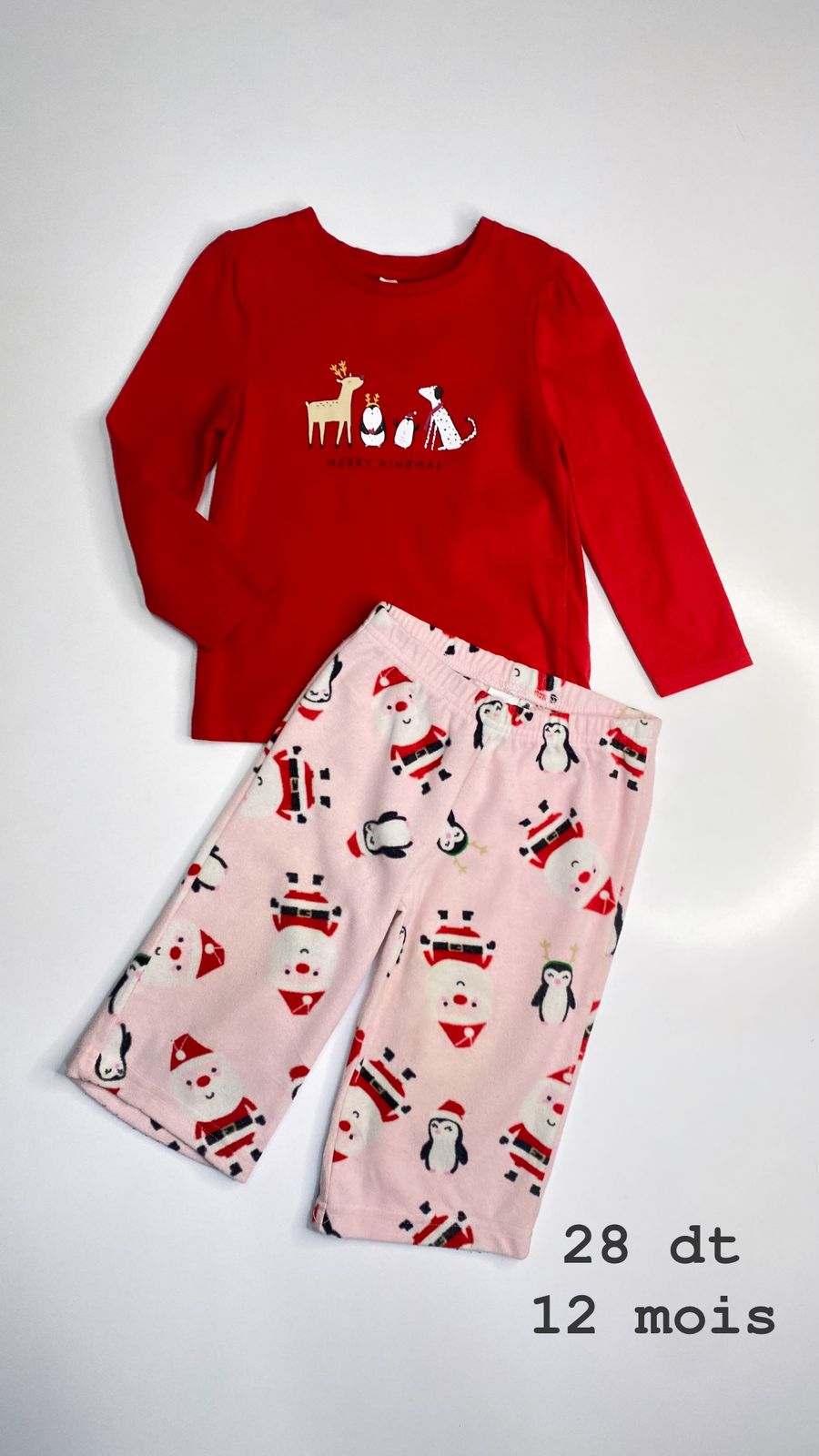 Tenue Noël Santa Christmas réveillon 12 mois pull Ref100 bas ref60