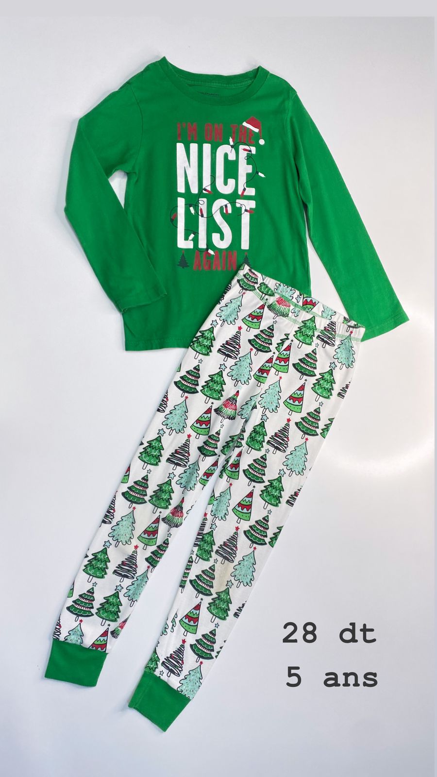 Tenue Noël Santa Christmas réveillon 5 ans haut Ref100 bas Ref25