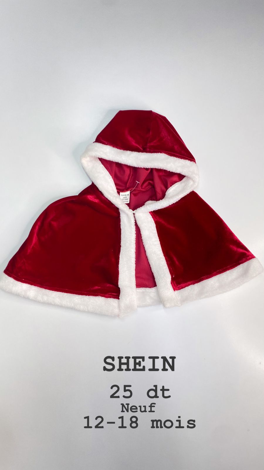 Cap Noël SHEIN Santa Christmas réveillon 12-18 mois ref25