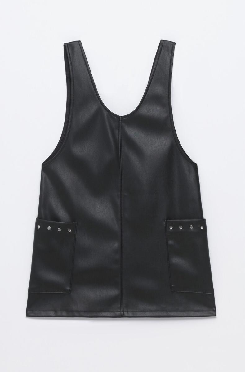 Robe Lefties noir en similicuir 4-5 ans