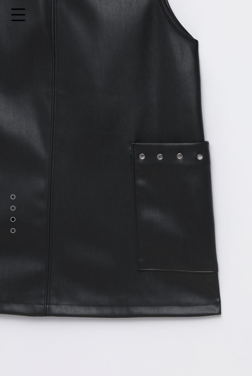 Robe Lefties noir en similicuir 4-5 ans