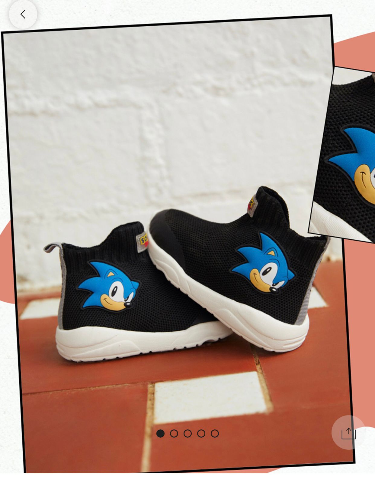 BASKETS CHAUSSETTES LEFTIES SEGA Sonic pointure 20