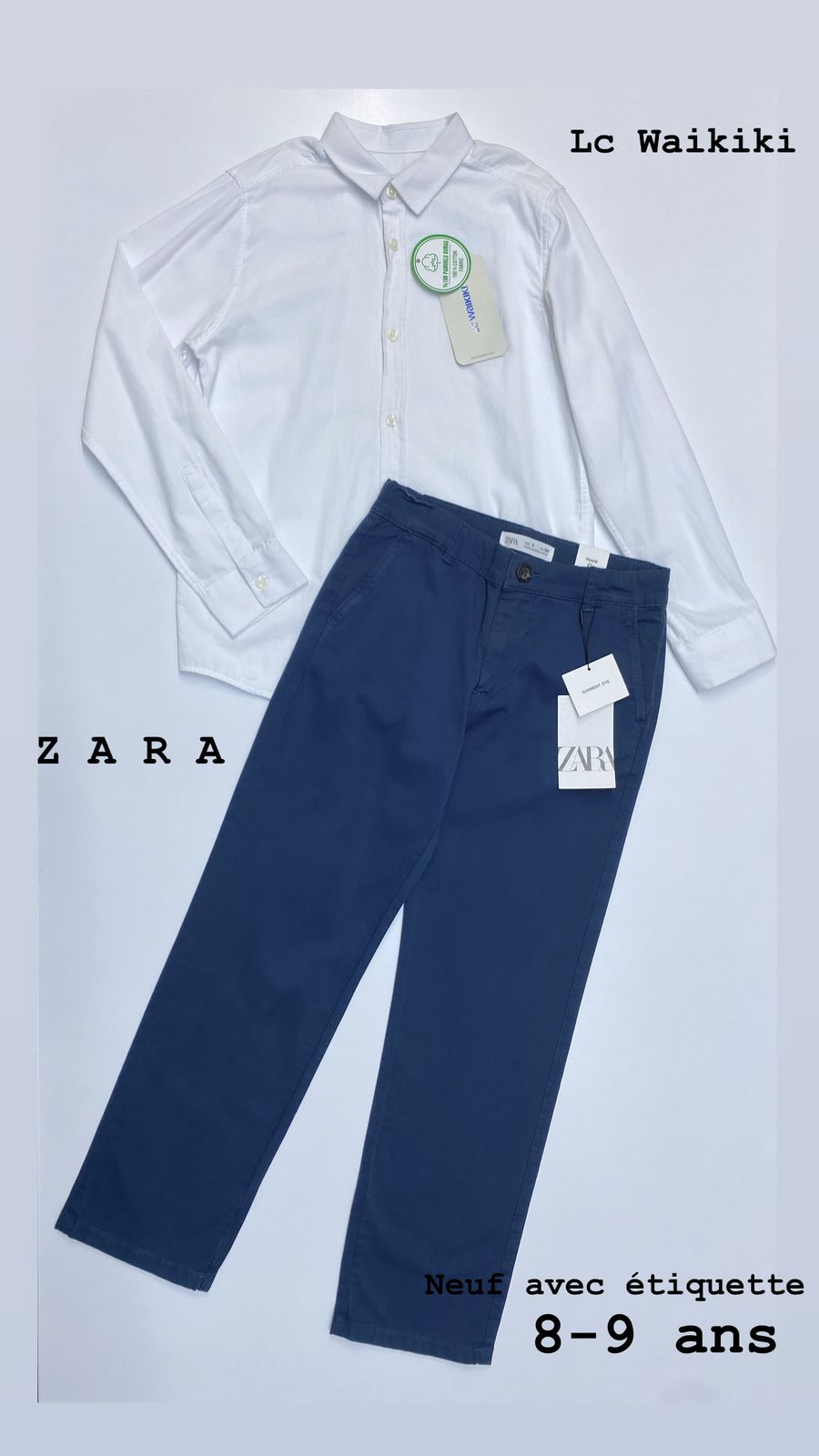Tenue aid chemise Lc Waikiki pantalon ZARA 8-9 ans