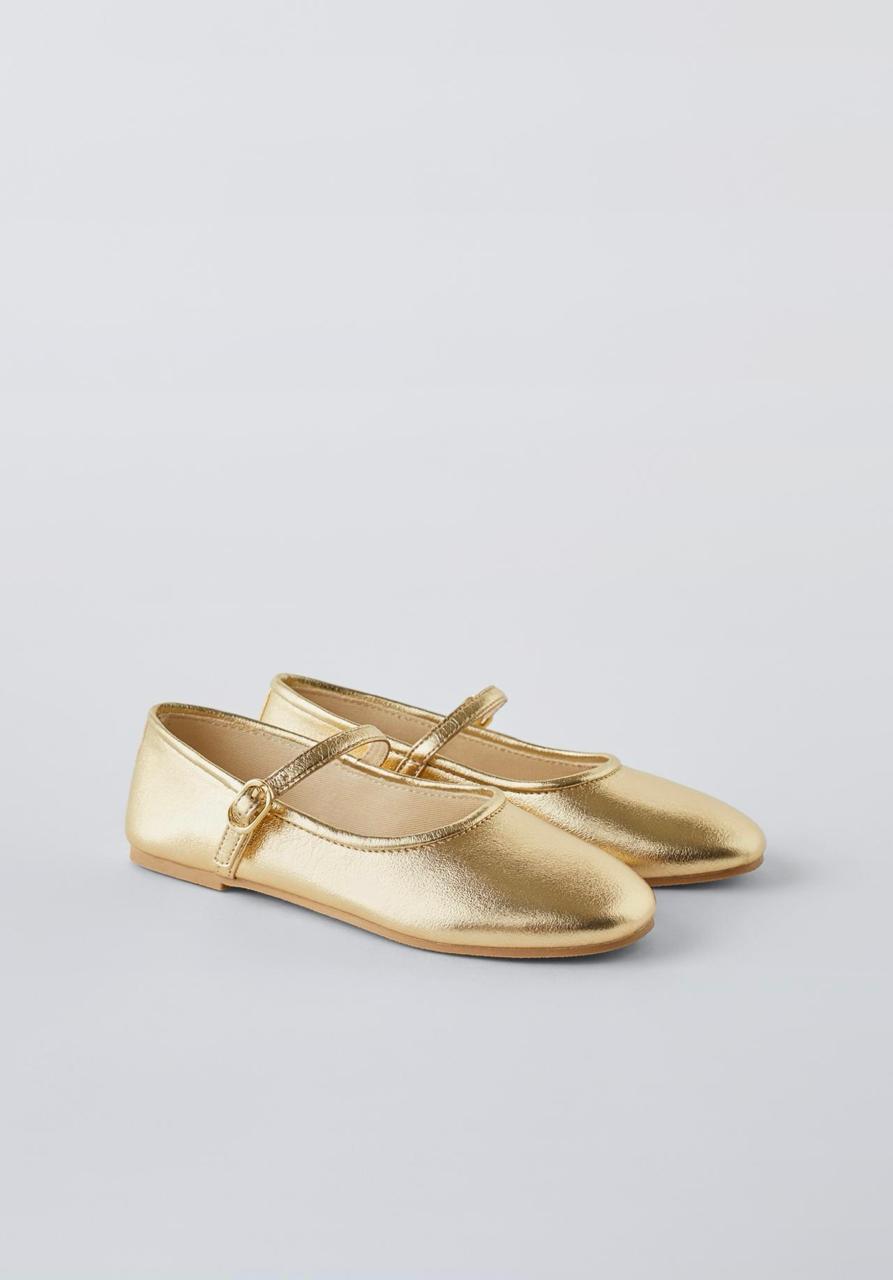 Ballerines ZARA métallisées doré pointure 31