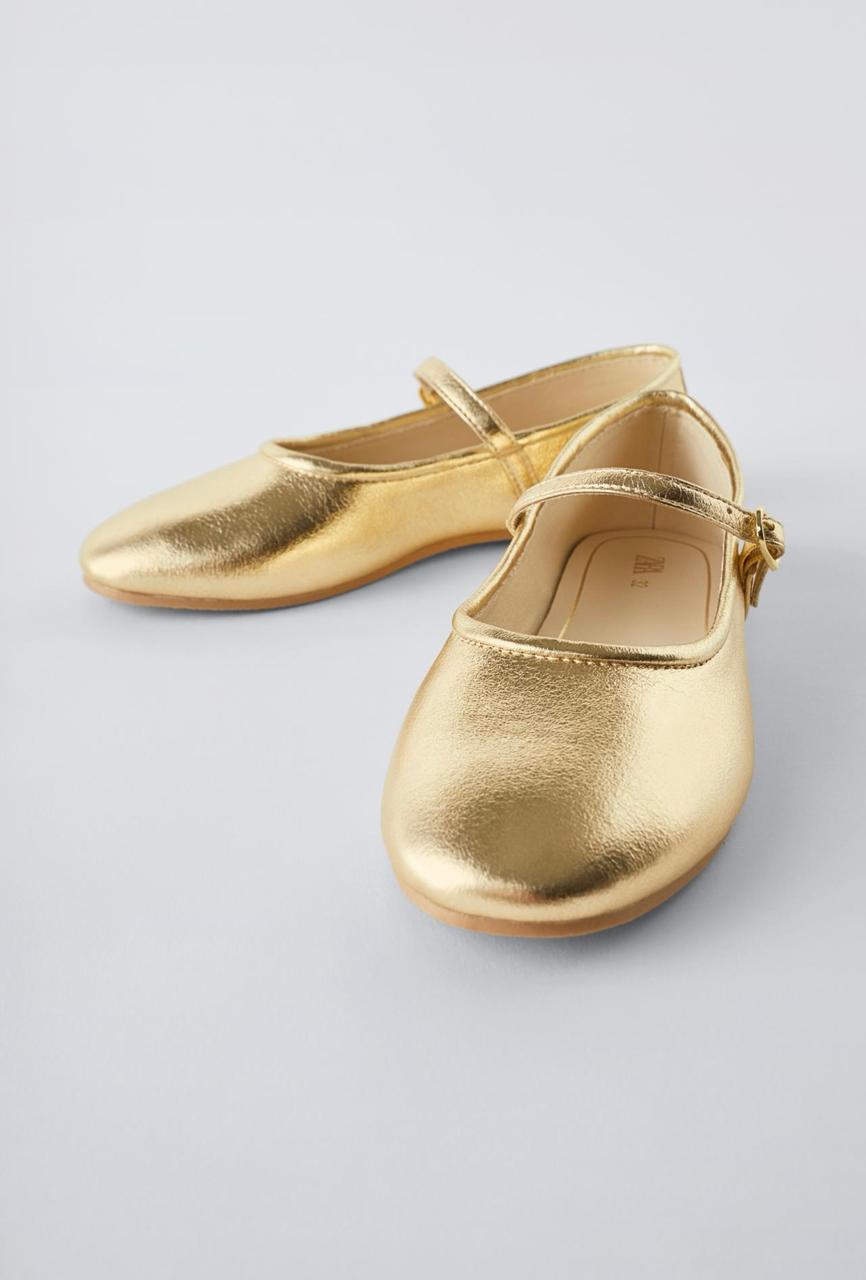 Ballerines ZARA métallisées doré pointure 31