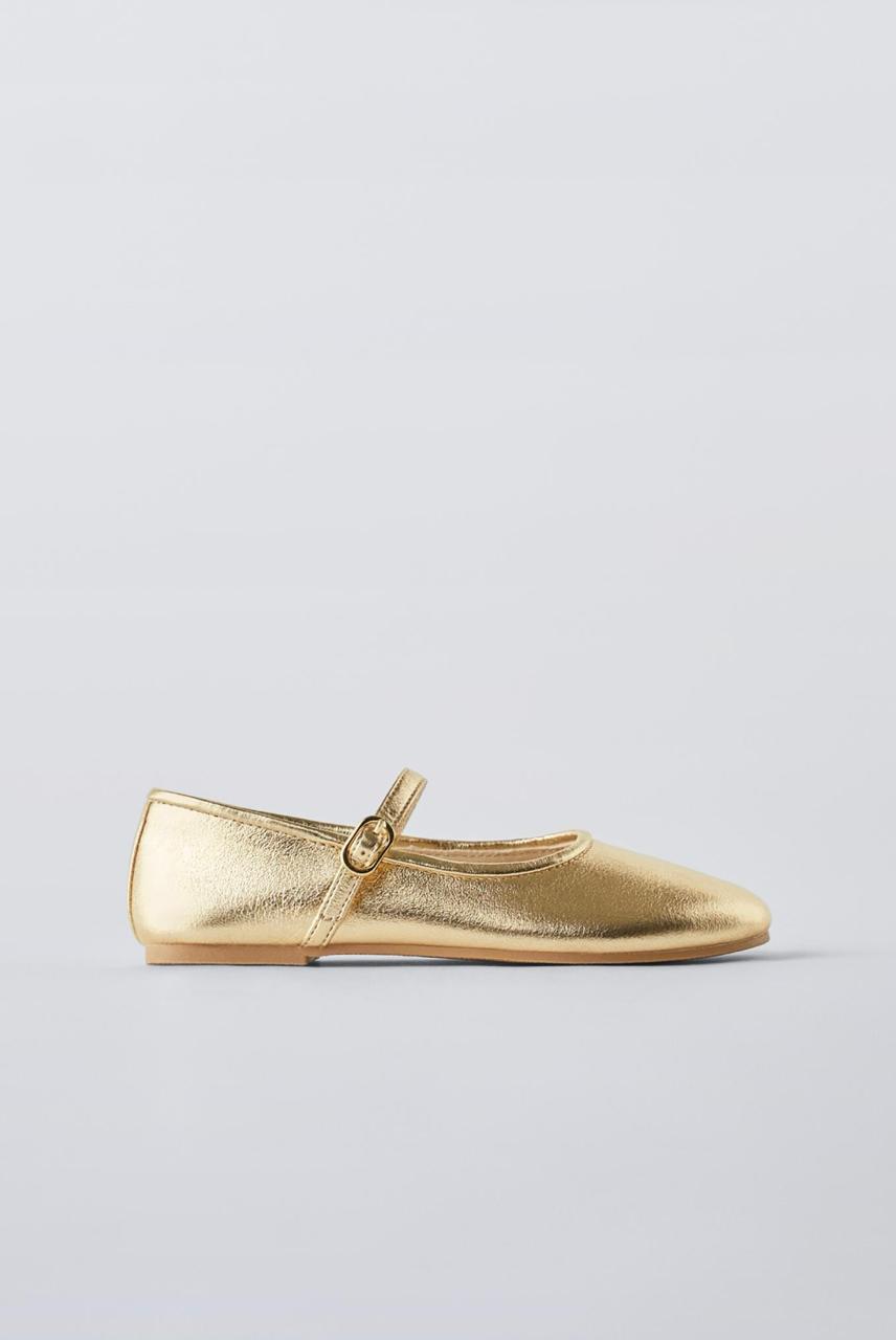 Ballerines ZARA métallisées doré pointure 31