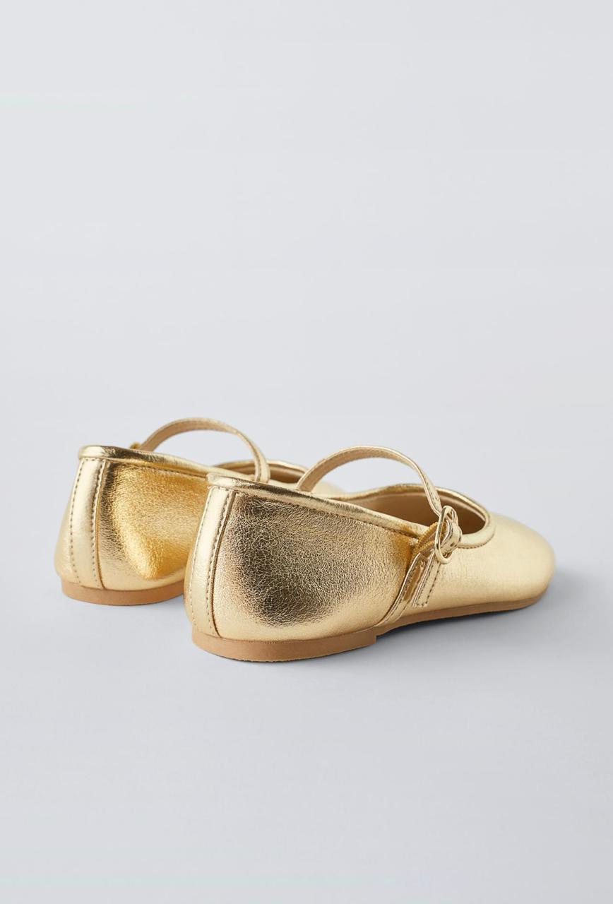 Ballerines ZARA métallisées doré pointure 31