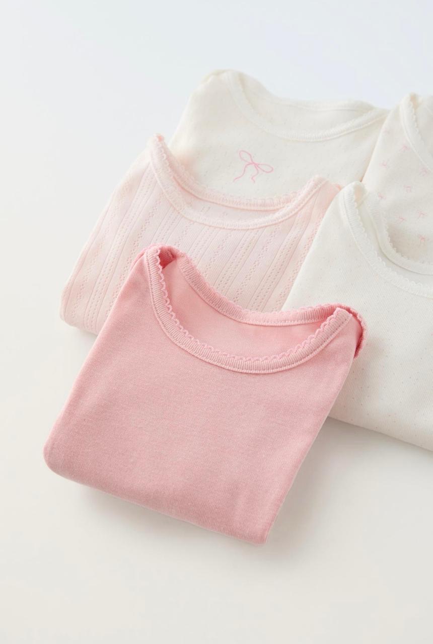 Lot de 5 bodys ZARA à col rond et manches courtes 2-3 ans