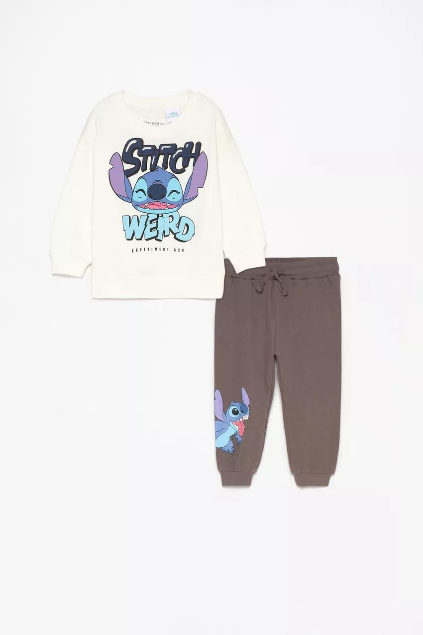 Ensemble tenue Lefties Stitch Disney Sweat et pantalon en molletonné gratté 9-12 mois 80cm