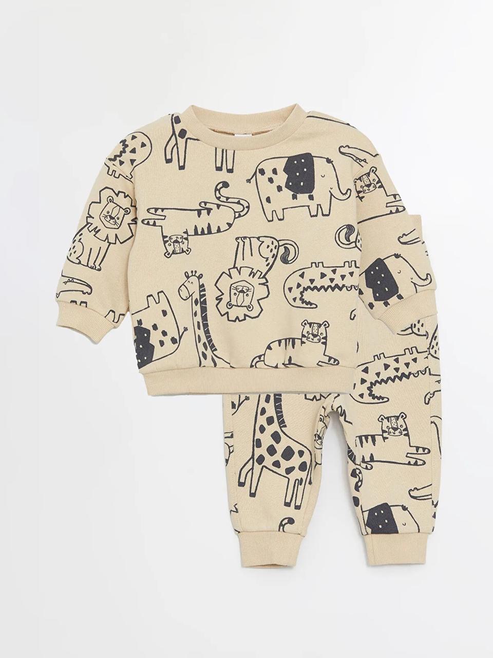 Ensemble tenue Lc Waikiki jungle Sweat et pantalon jogger molletonné non gratté 9-12 mois