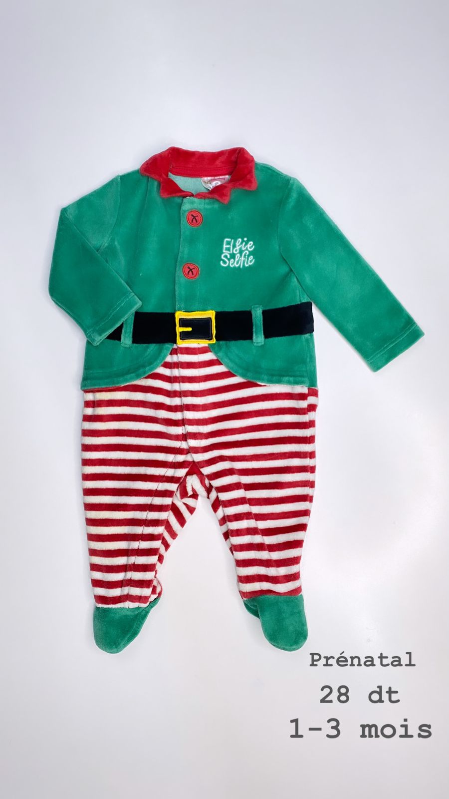 Grenouillère prénatal Noël Santa Christmas réveillon 1-3 mois Réf100/19