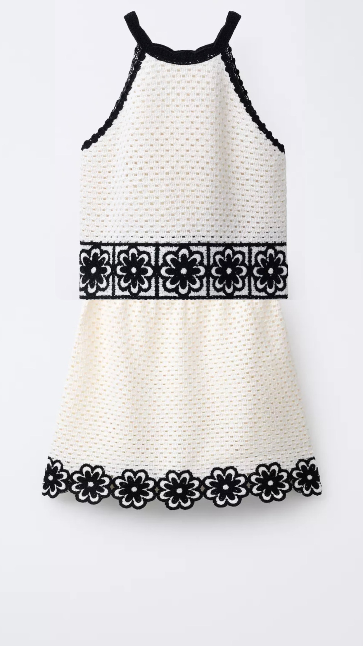 Tenue Aid ZARA en maille crochet fleurs 12-13 ans 156cm