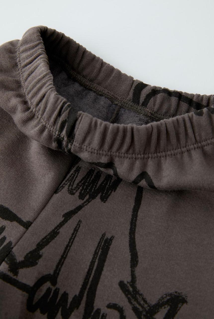 ENSEMBLE ZARA EN MOLLETON GRATTÉ SWEAT ET PANTALON CHIENS 9-12 mois
