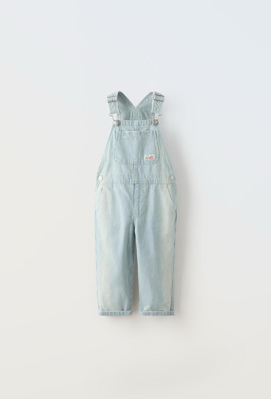 SALOPETTE ZARA EN DENIM À RAYURES 18 mois 86cm
