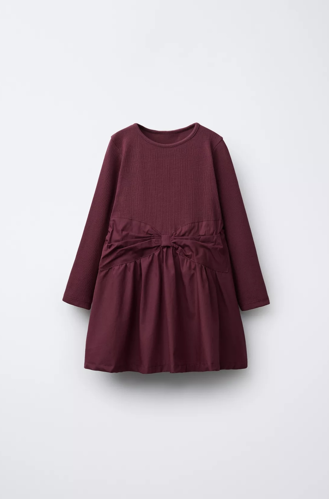 Robe ZARA côtelée bimatière avec noeud 5 ans 110cm