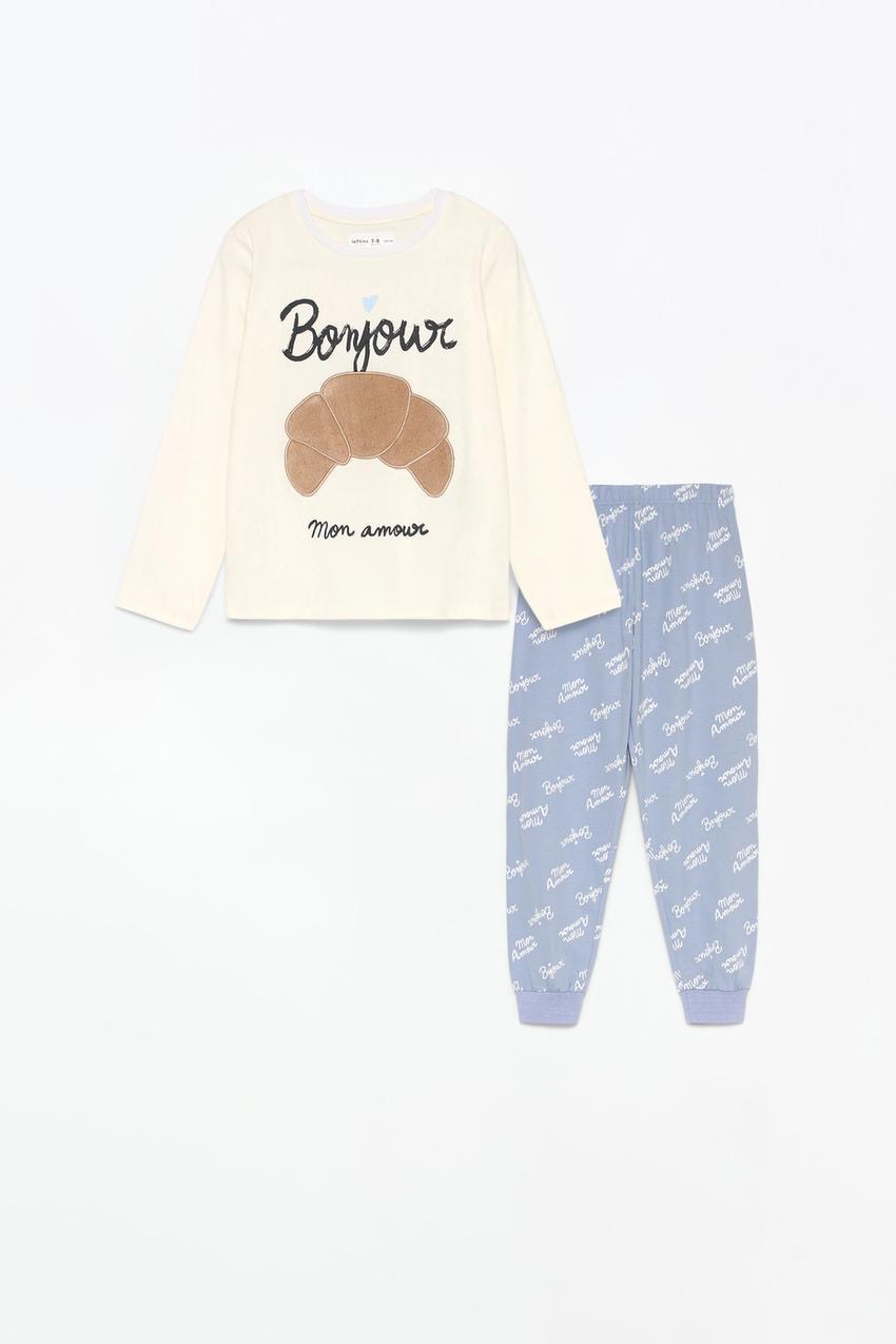 Pyjama Lefties Croissant fausse fourrure en coton 5-6 ans