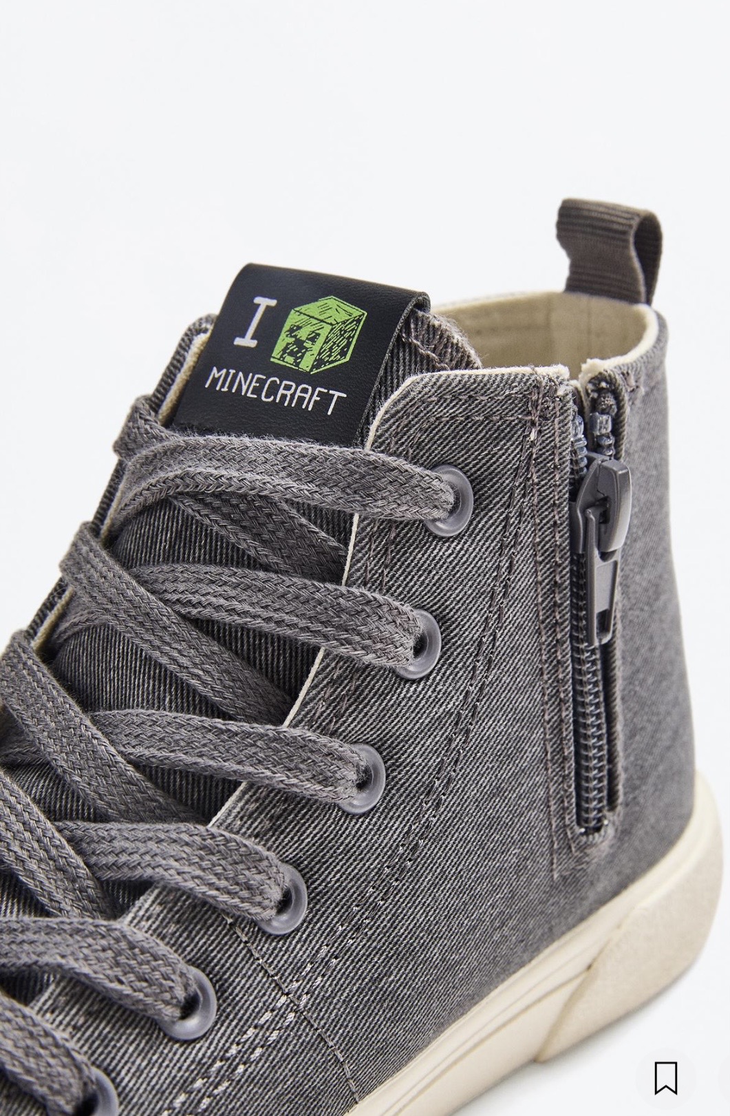Baskets lefties montantes MINECRAFT style converse pointure 28