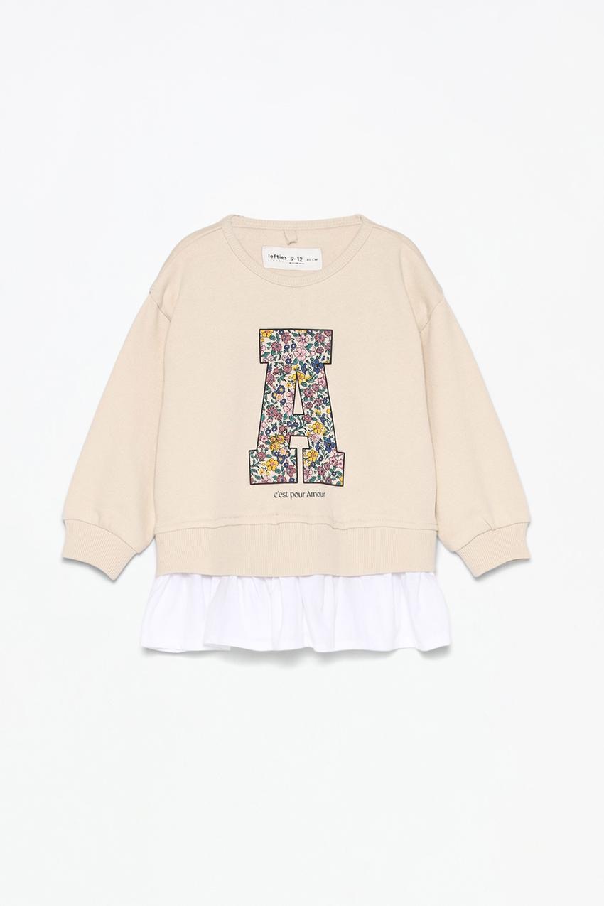 Ensemble tenue Lefties Sweat molletonné gratté ourlet en popeline et leggings côtelés 9-12 mois 80cm