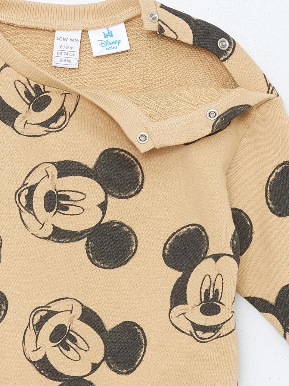 Ensemble tenue Lc Waikiki Mickey Mouse Disney sweat et pantalon jogger molletonné non gratté 3-6 mois