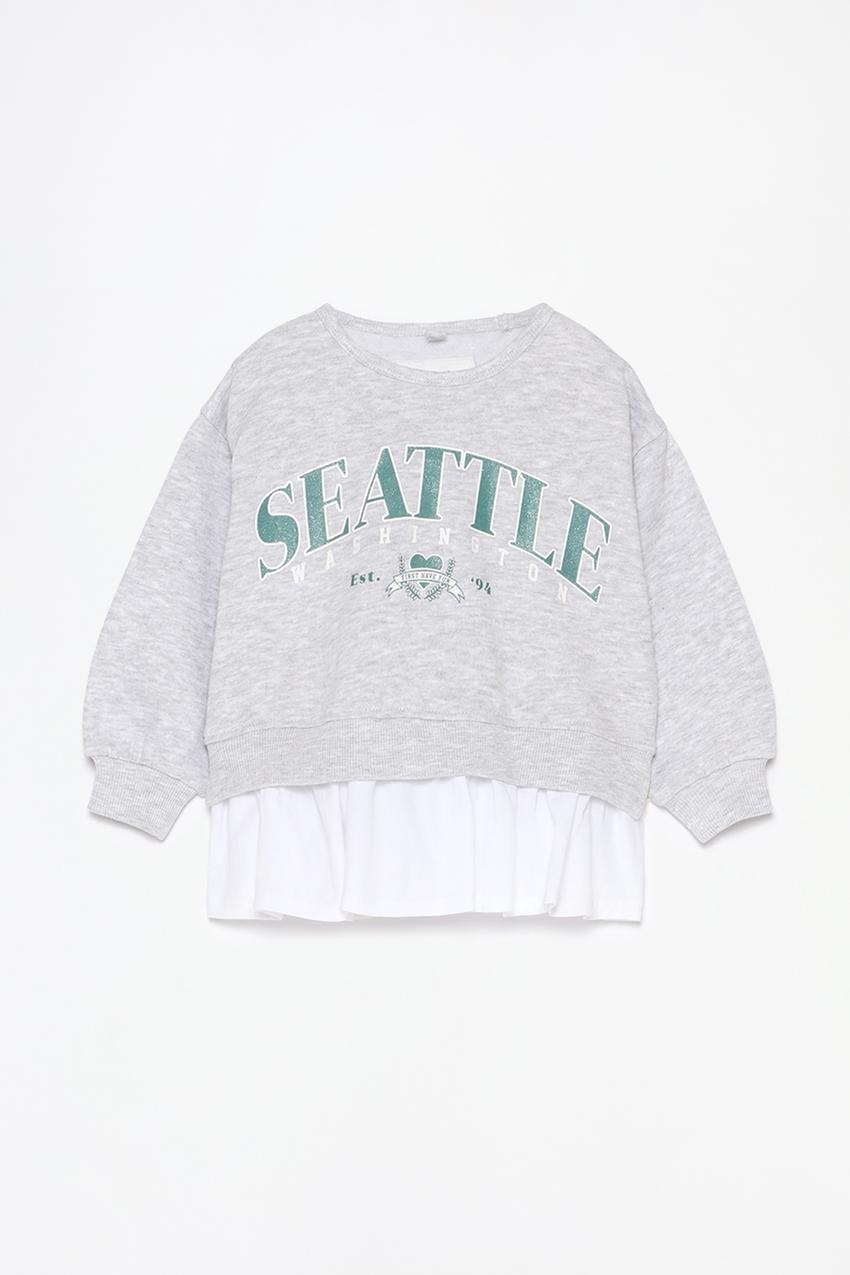 Ensemble tenue Lefties Sweat molletonné gratté ourlet en popeline et leggings côtelés 9-12 mois