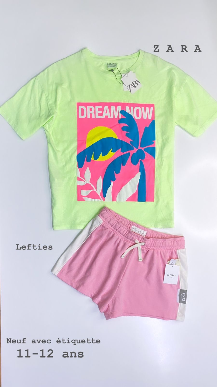 Tenue 11-12 ans pull Zara short lefties