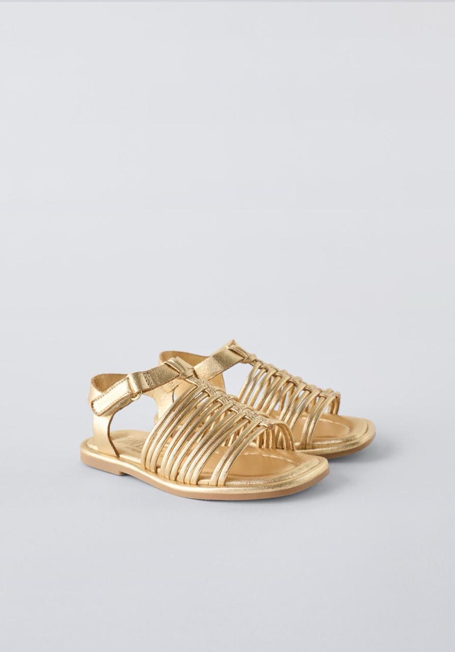 Sandales ZARA à brides en doré pointure 23