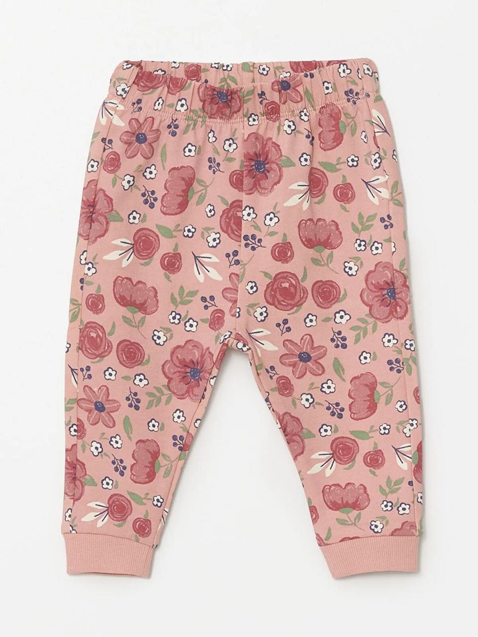 Ensemble tenue Lc Waikiki floral Sweat col Claudine et pantalon molletonné non gratté 3-6 mois