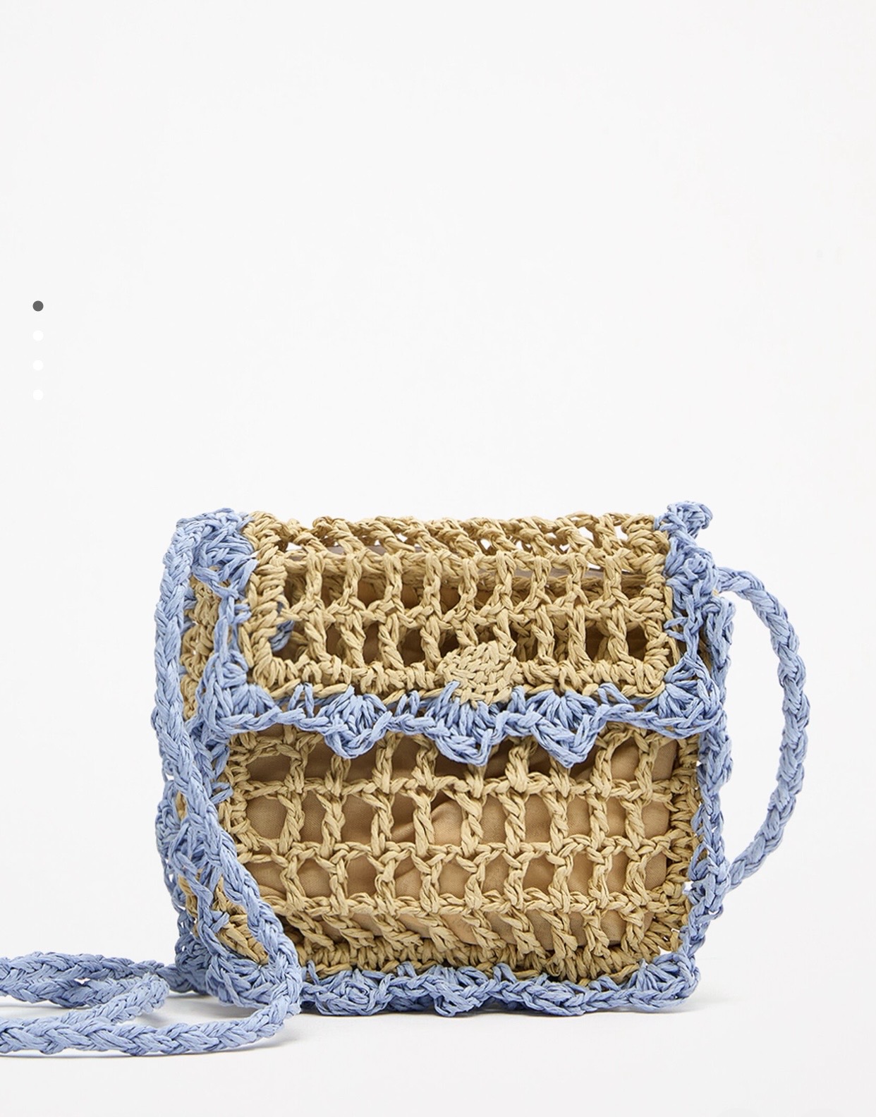 Sac Lefties à bandoulière rafia Height × Length × Width: 13 × 15 × 1 cm.