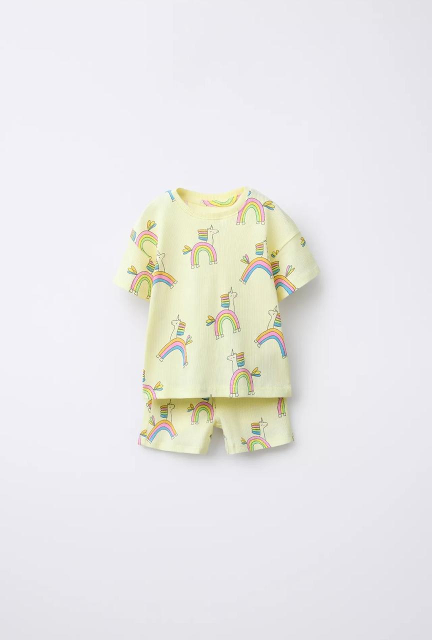 Tenue ZARA imprimée LICORNES 2 ans 92cm