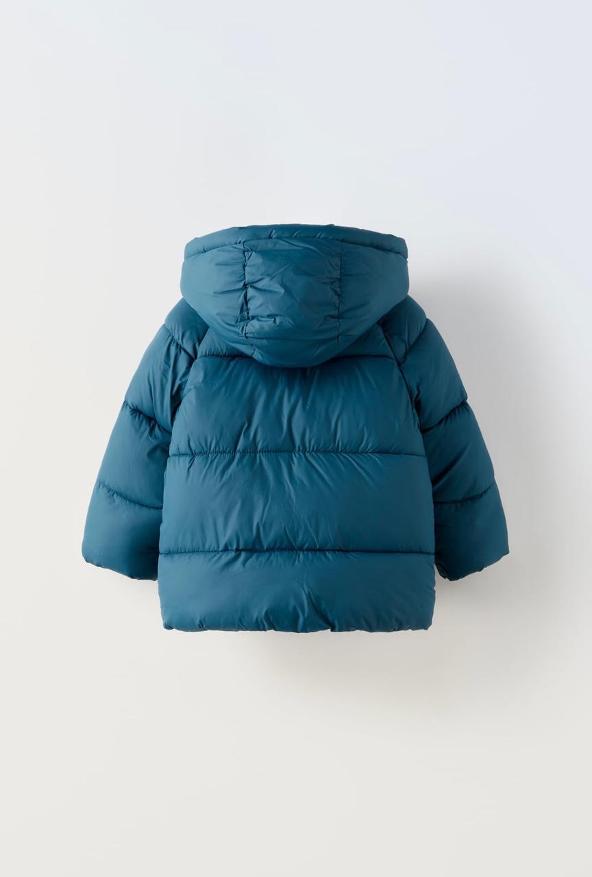 MANTEAU ZARA REMBOURRÉ IMPERMÉABLE À CAPUCHE 12-18 mois