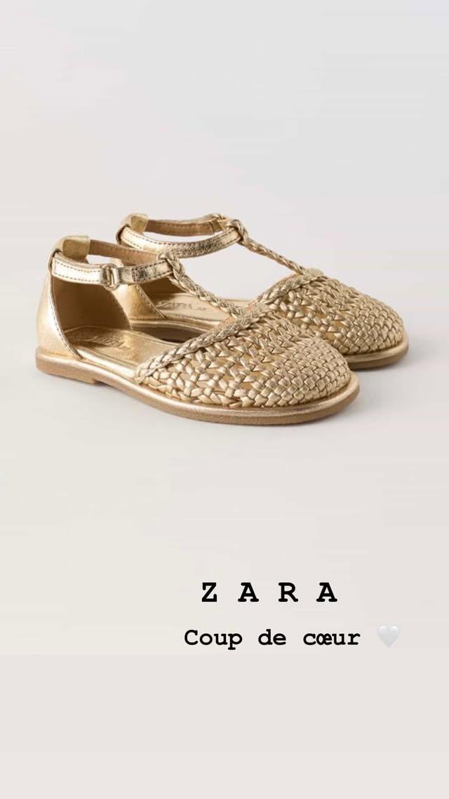 Sandales ZARA doré tressées pointure 25