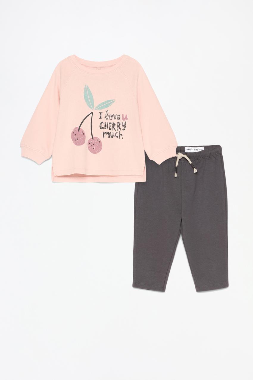 Ensemble tenue Lefties Cherry Sweat et pantalon en molleton gratté 6-9 mois 74cm