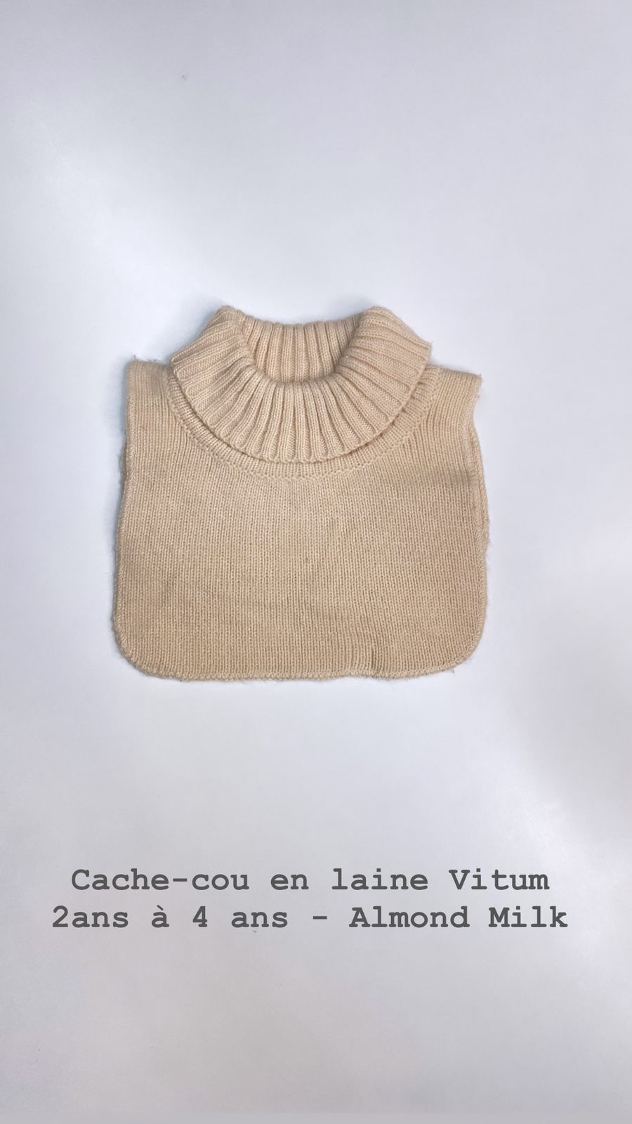 Cache-cou en laine Vitum 2 ans à 4 ans Almond Milk Ref25/100