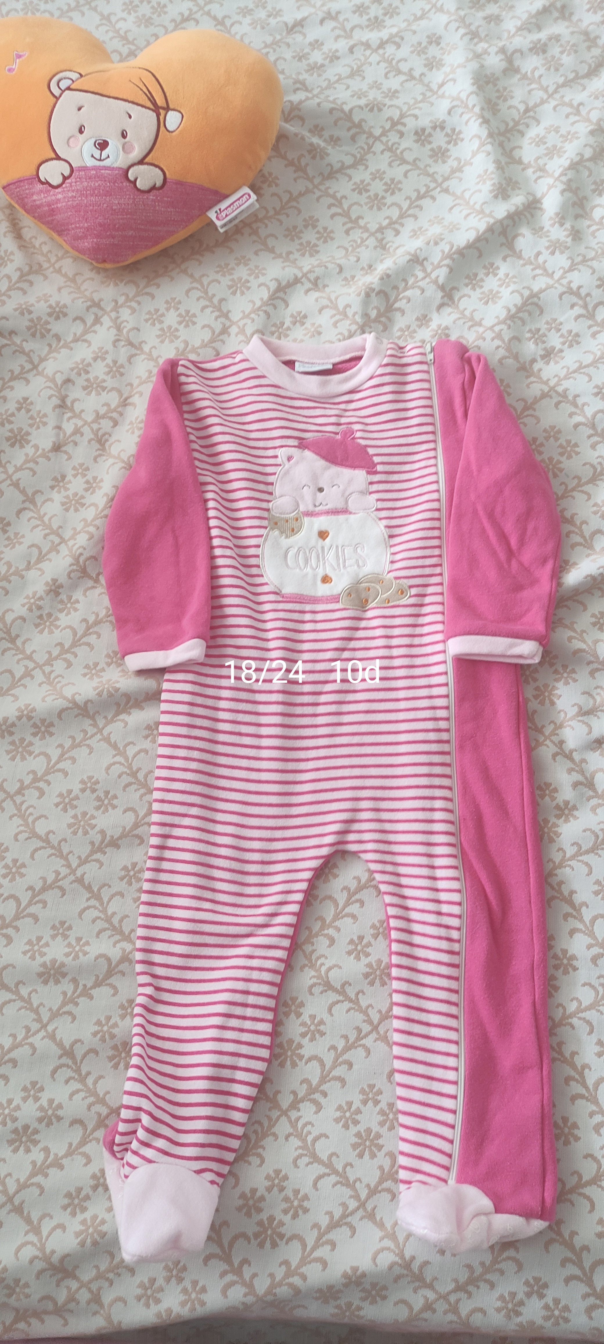 Grenouillère fille rose 18/24