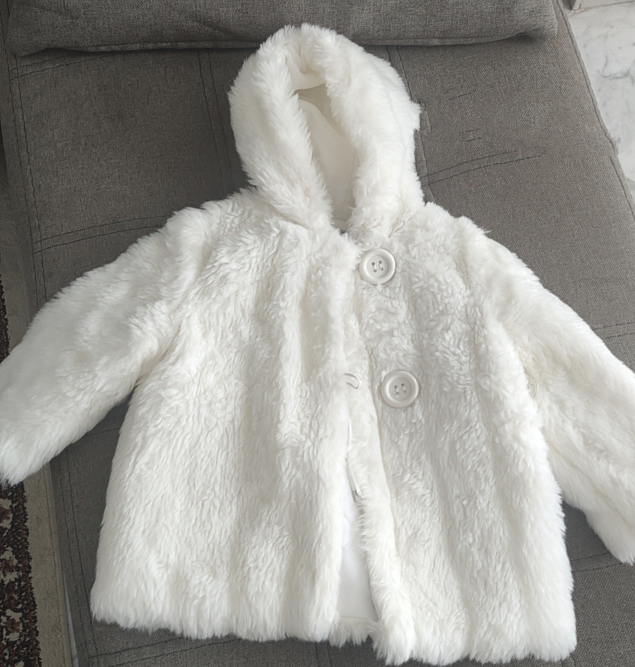 Manteau fausse fourrure blanc