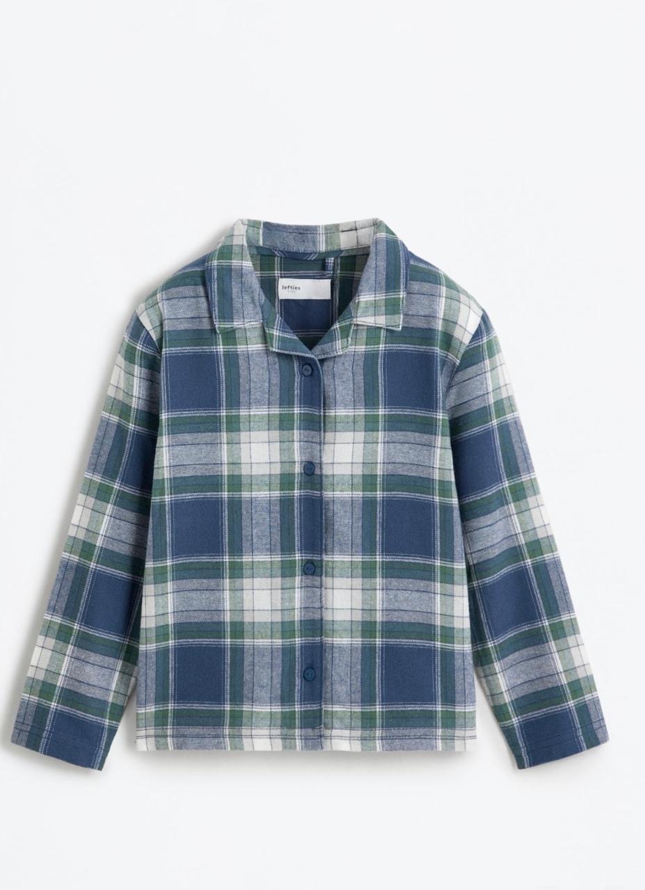 Pyjama Deux Pièces Flanelle Coton Bleu à Carreaux Lefties 7-8 ans 128cm
