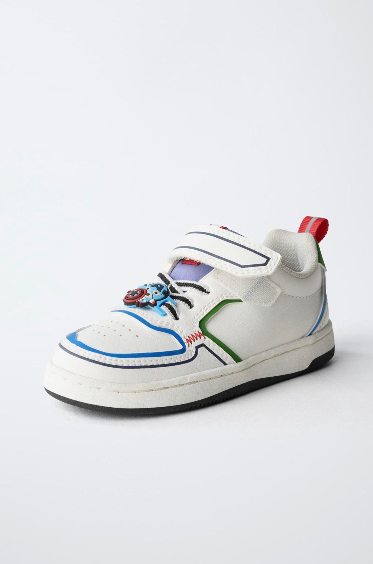 Baskets Souples À Scratch Et Lacets Élastiques Blanc Et Multicolore Zara